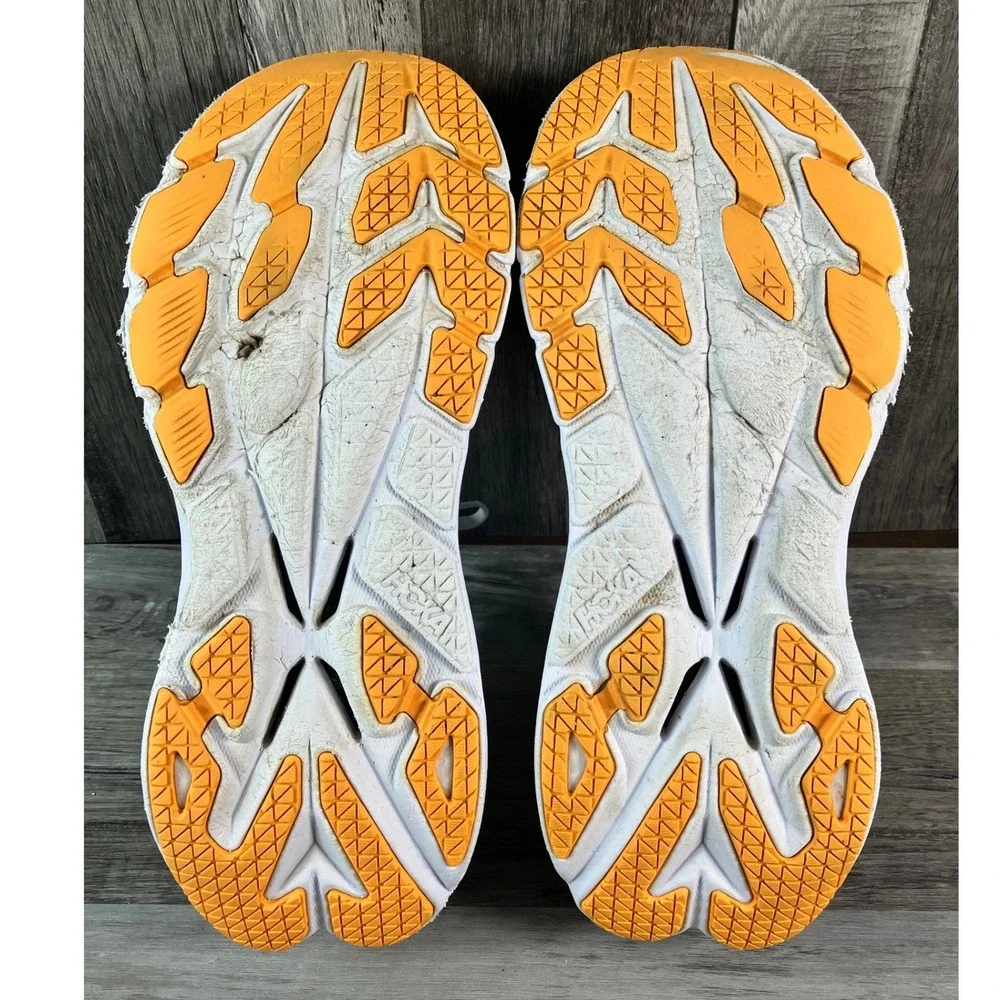 Hoka Bondi X Mens 9 White Evening Primrose Carbon Plate Running Shoes 1113512